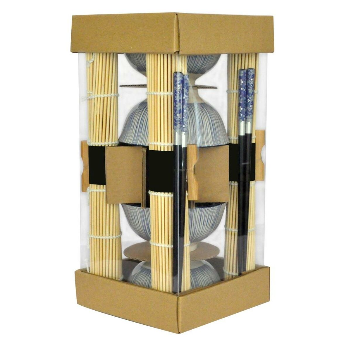 Sushiset DKD Home Decor 14,5 x 14,5 x 31 cm Svart Blå Stengods Orientalisk (16 Delar) - 3