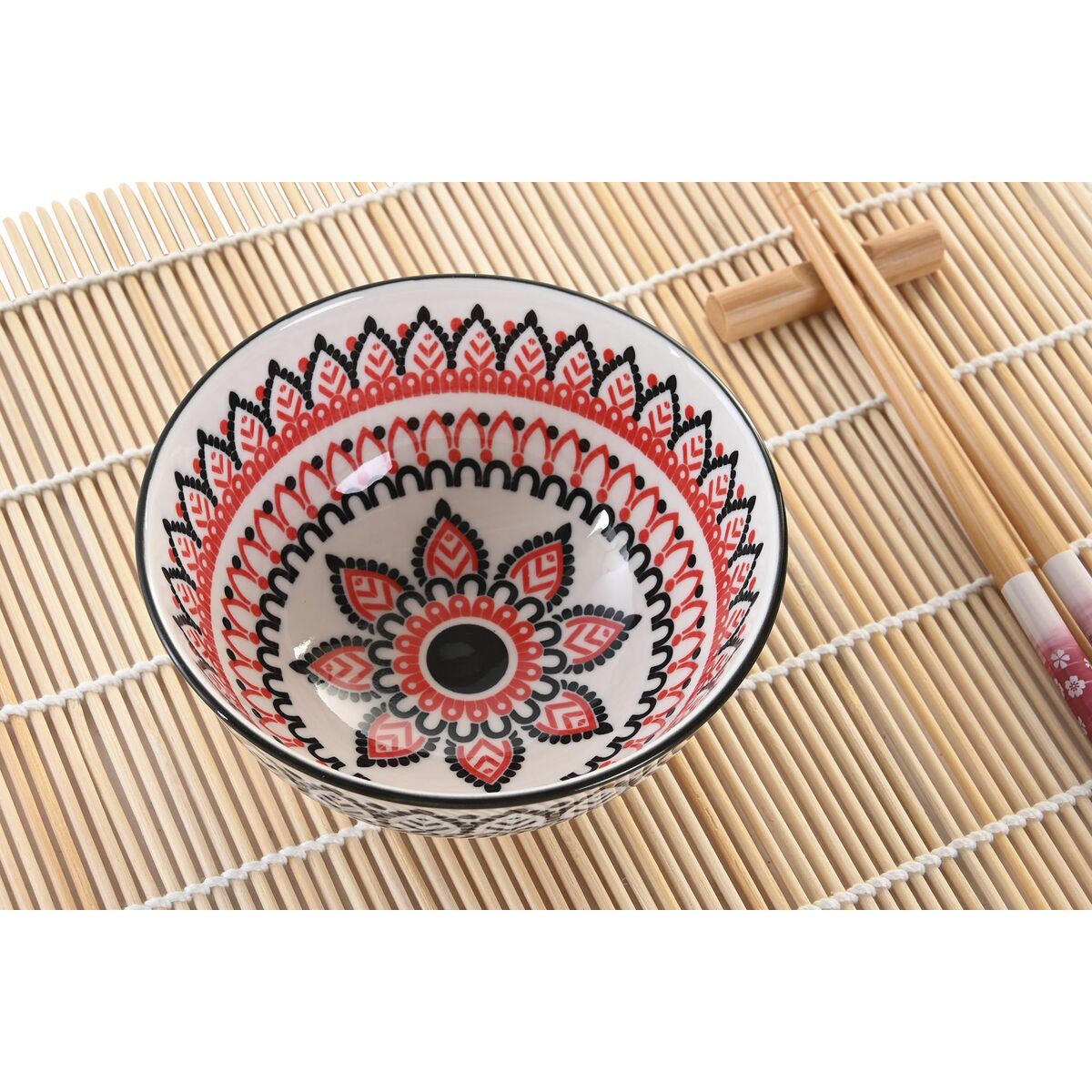 Sushiset DKD Home Decor 14,5 x 14,5 x 31 cm Multicolour Mandala Stengods Orientalisk (16 Delar) - 2