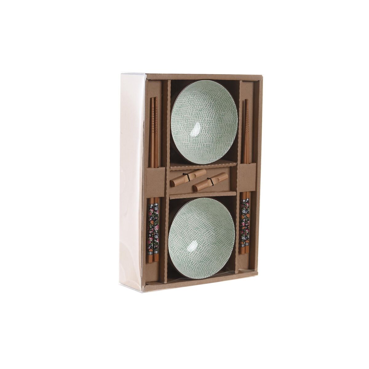 Sushiset DKD Home Decor 30 x 21 x 7 cm Grön Himmelsblå Stengods Orientalisk (6 Delar) - 2