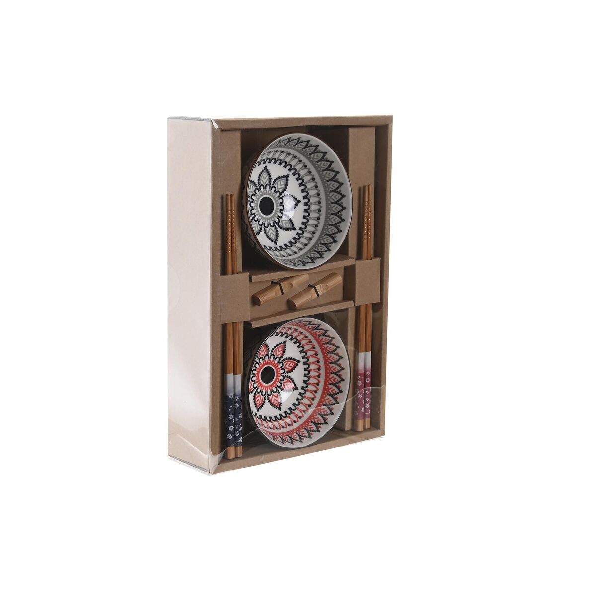 Sushiset DKD Home Decor 30 x 21 x 7 cm Multicolour Mandala Stengods Orientalisk (6 Delar) - 2