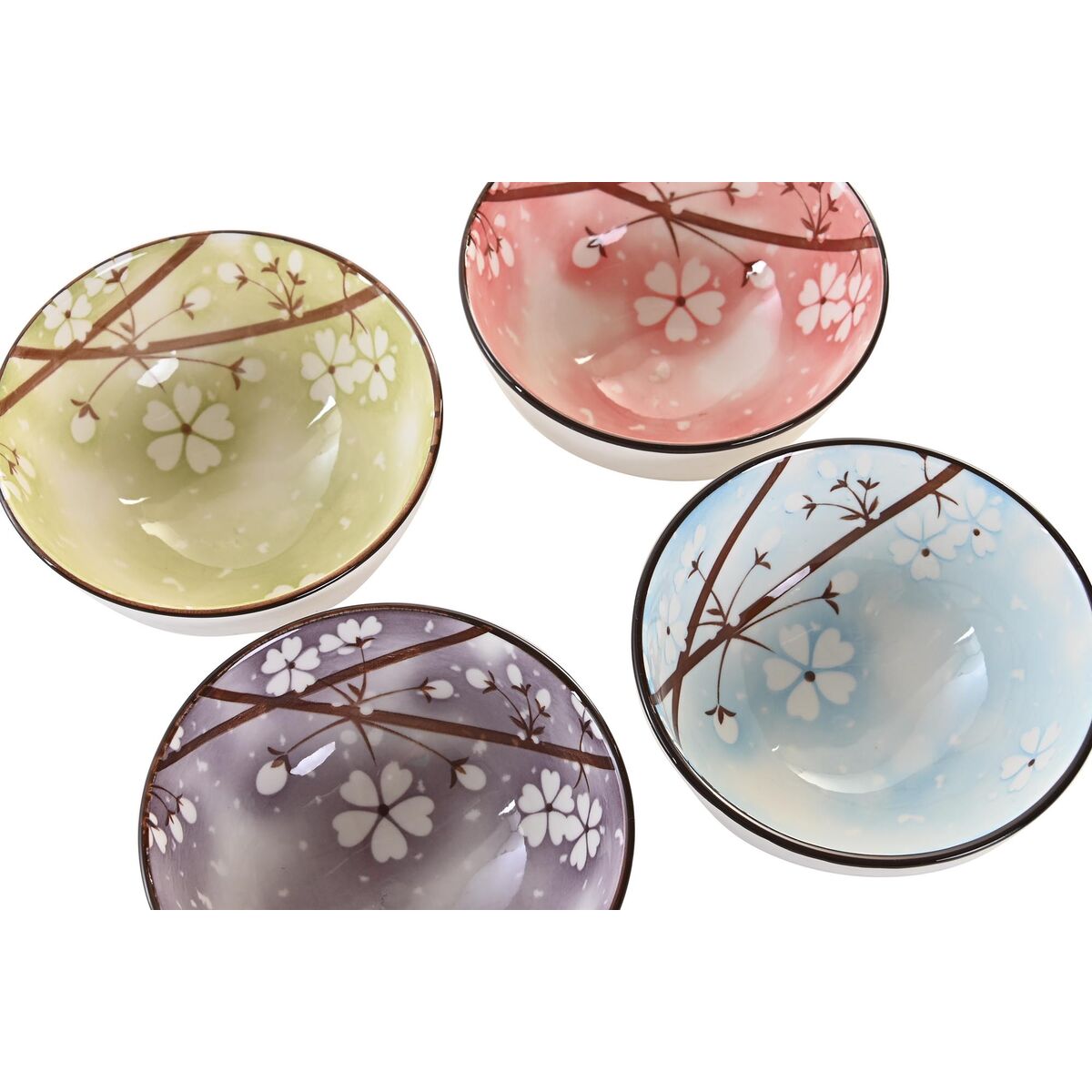 Sushiset DKD Home Decor 34 x 34 x 6,5 cm Träd Multicolour Stengods Orientalisk (12 antal) - 7