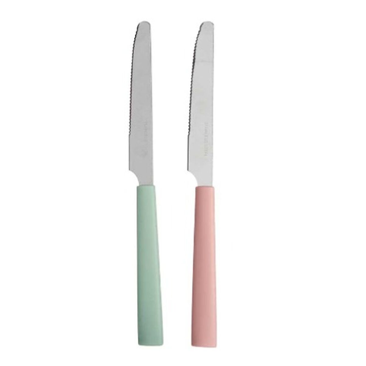 Knivset Grön Rosa Silvrig Rostfritt stål Plast (12 antal) - 2