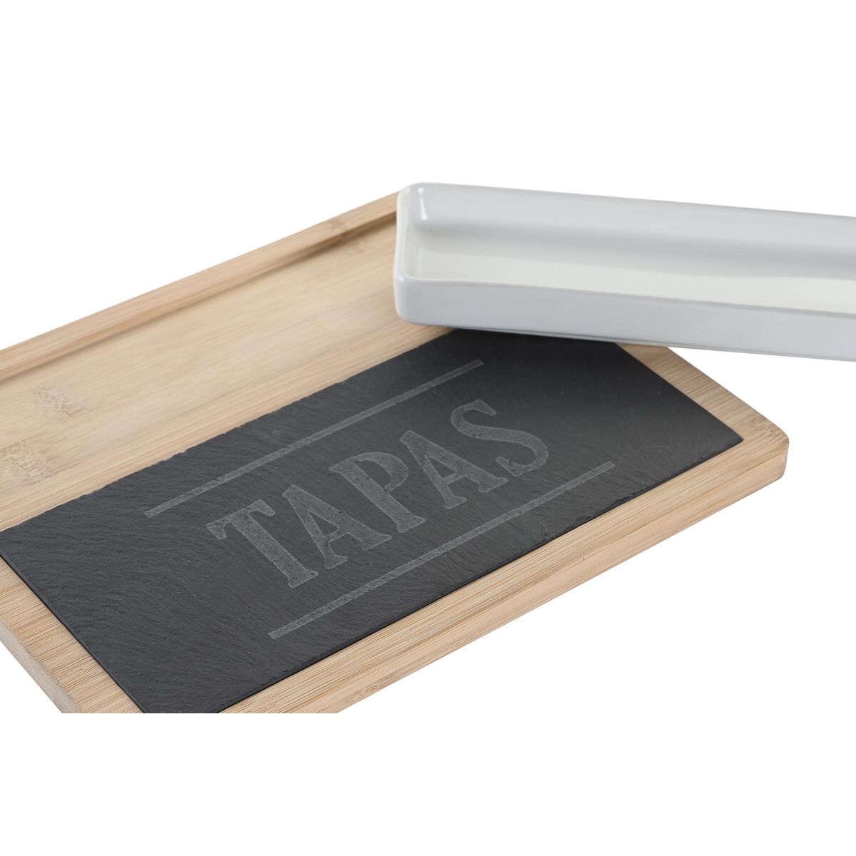 Tilltuggsset DKD Home Decor 24 x 7 x 2,5 cm Naturell Svart Skiffer - 2