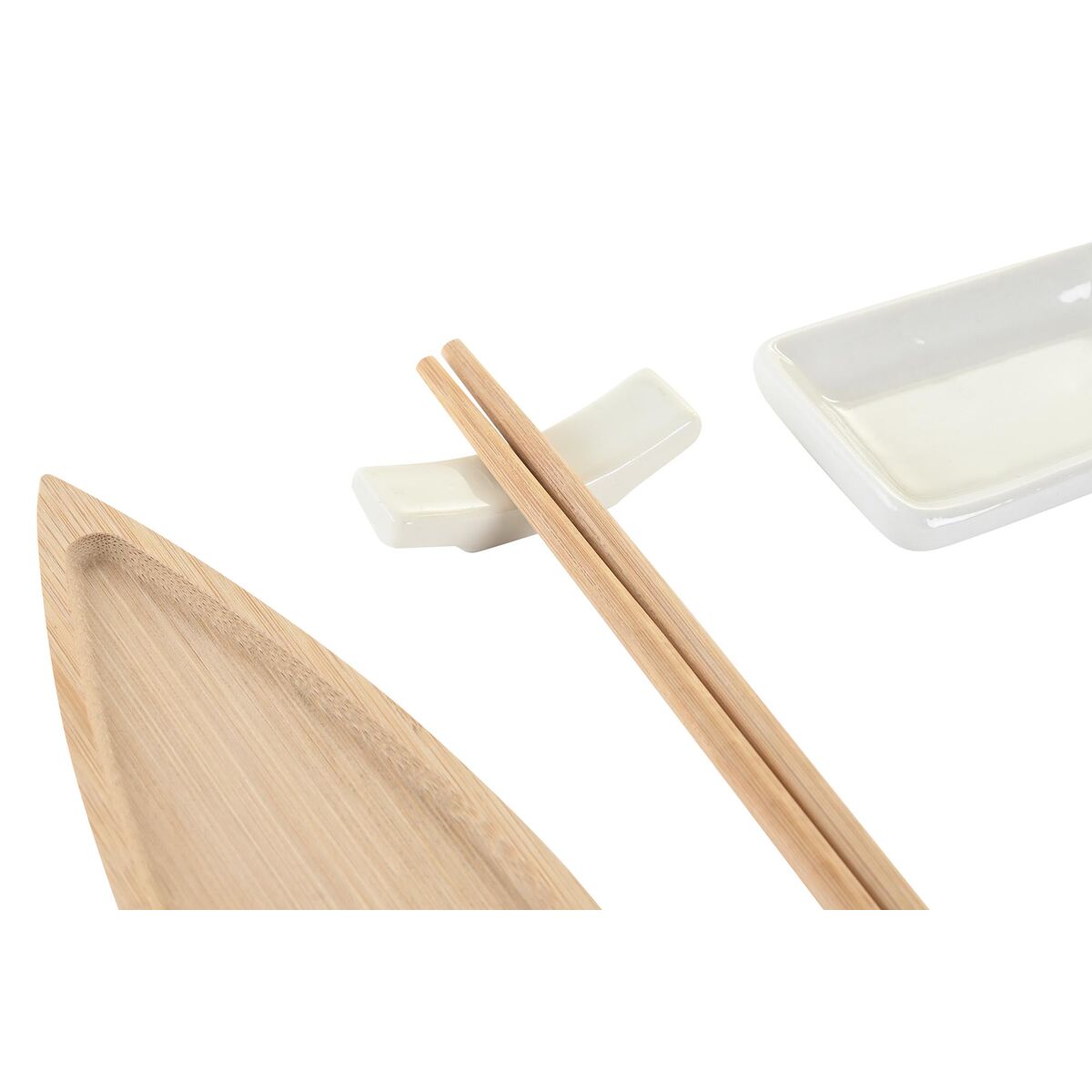 Sushiset DKD Home Decor 8 x 5 x 2 cm Keramik Naturell Vit Orientalisk - 3