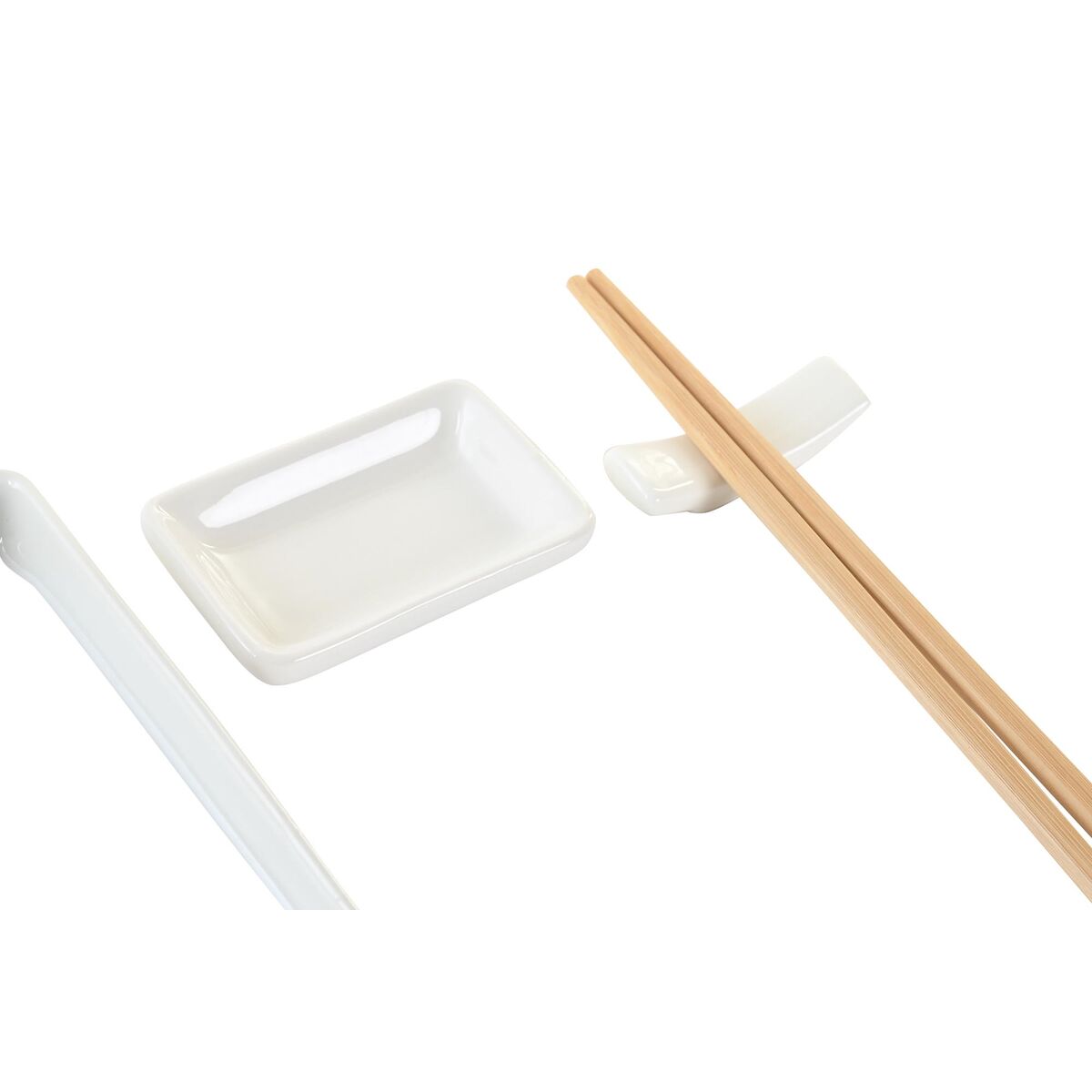 Sushiset DKD Home Decor 24 x 7 x 2 cm Naturell Vit Stengods Orientalisk - 2