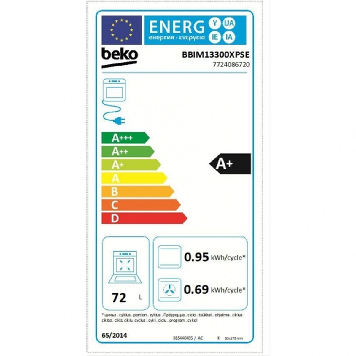 Ugn BEKO BBIM13300XPSE 72 L - 2