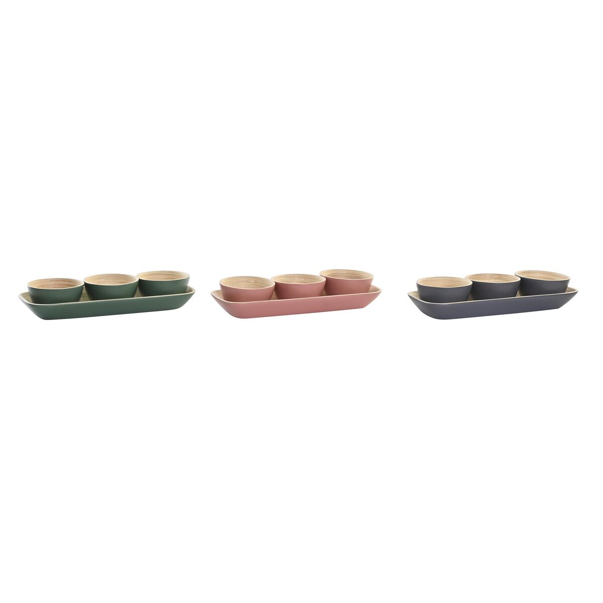 Skål DKD Home Decor 32 x 12,7 x 3,5 cm (3 Delar) - 4