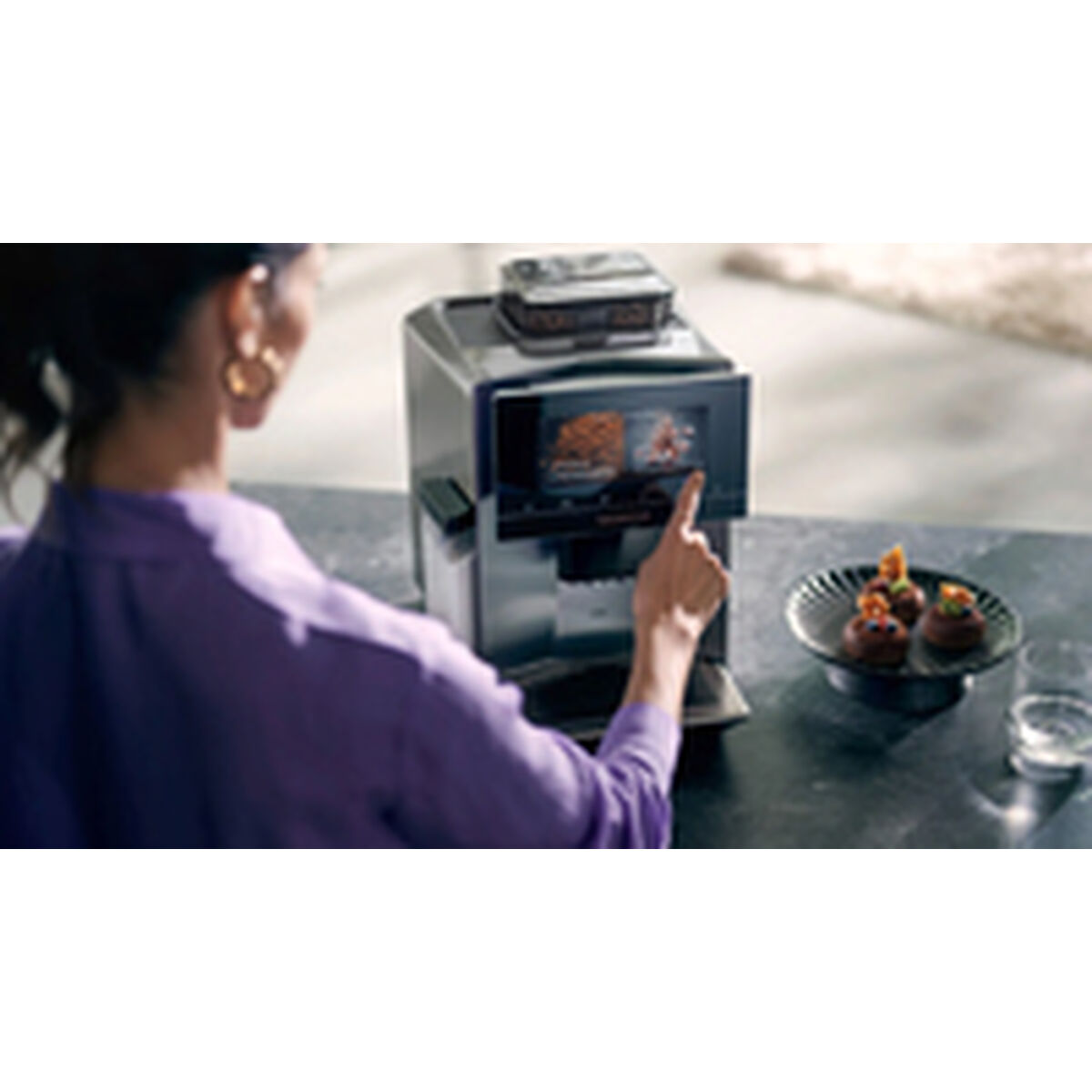 Superautomatisk kaffebryggare Siemens AG TQ903R03 Svart Stål Ja 1500 W 2 Csészék - 2