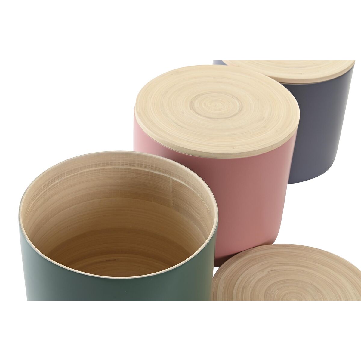 Burk DKD Home Decor Bambu 2,6 L 18 x 18 x 16 cm (3 antal) - 2