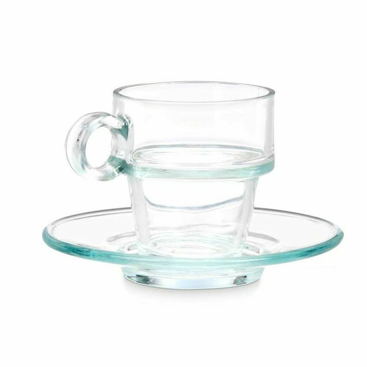 Kopp med assiett Transparent Glas 90 ml (6 antal) - 2