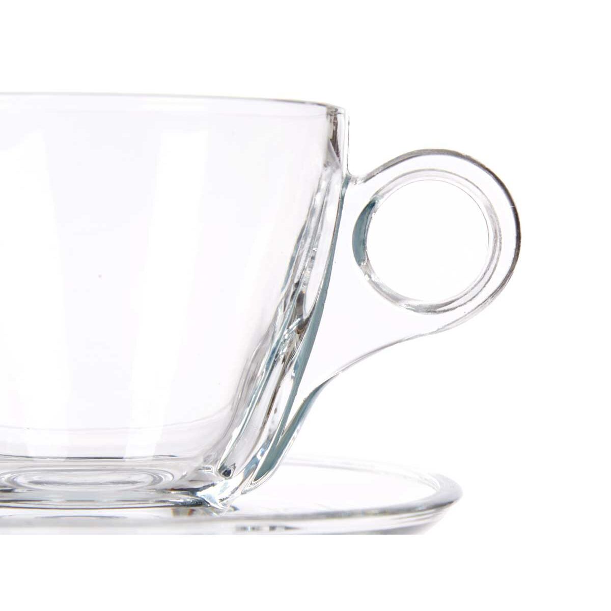 Kopp med assiett Transparent Glas 170 ml (6 antal) - 2