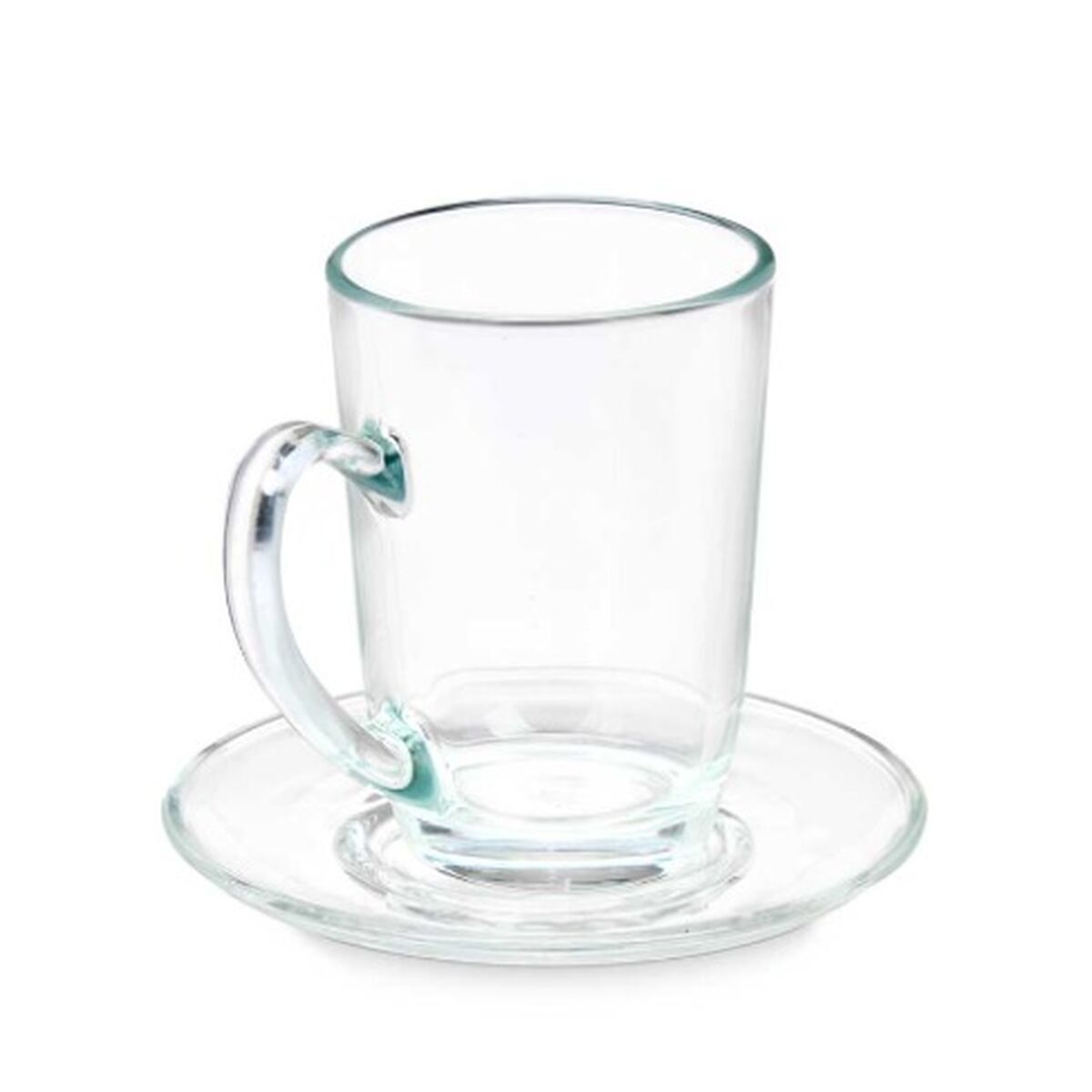 Kopp med assiett Transparent Glas 200 ml (6 antal) - 2