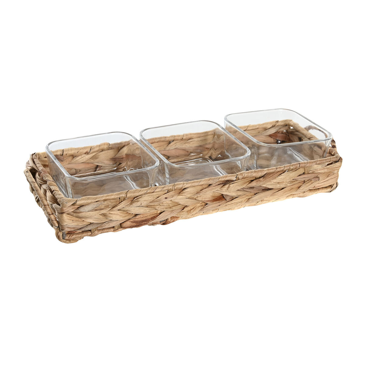 Snacksbricka DKD Home Decor 30 x 11 x 6 cm Glas Naturell 280 ml - 4