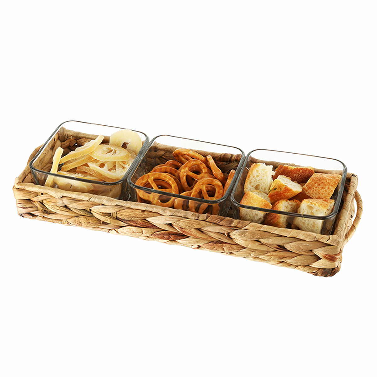 Snacksbricka DKD Home Decor 30 x 11 x 6 cm Glas Naturell 280 ml - 7