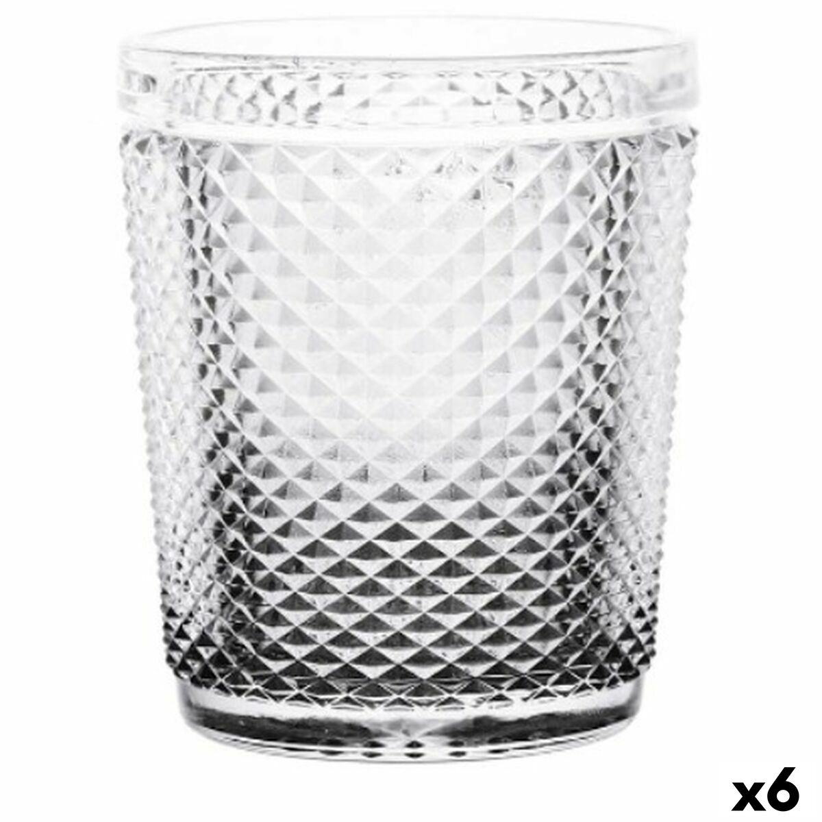 Glas Diamant Transparent Antracitgrå Glas 300 ml (6 antal)