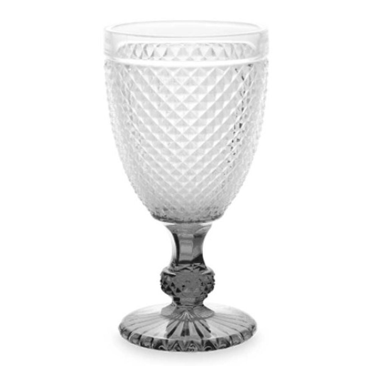 Vinglas Diamant Transparent Antracitgrå Glas 256 ml (6 antal) - 2