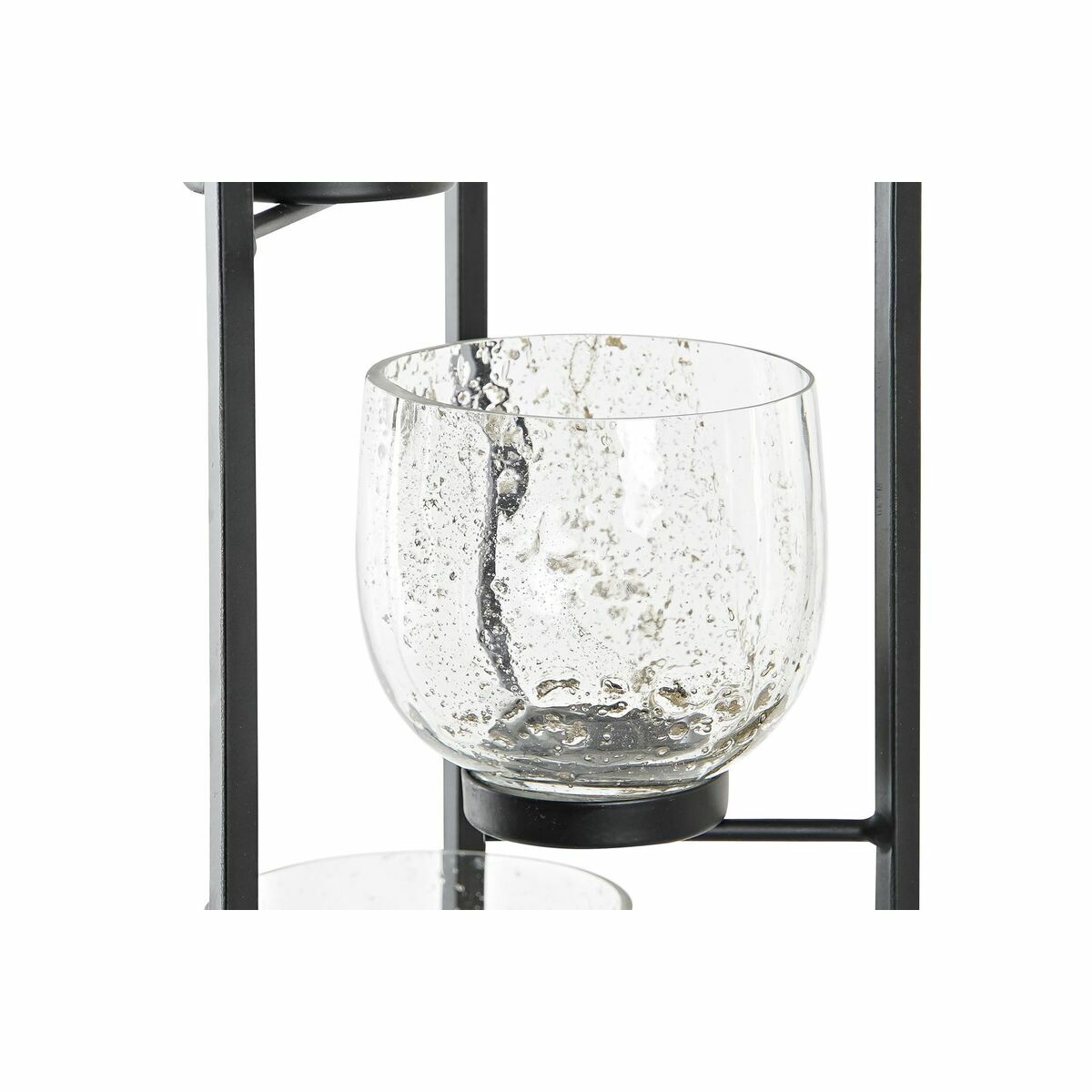 Ljusstakar DKD Home Decor Glas Svart Transparent 18 x 18 x 76 cm Järn - 2