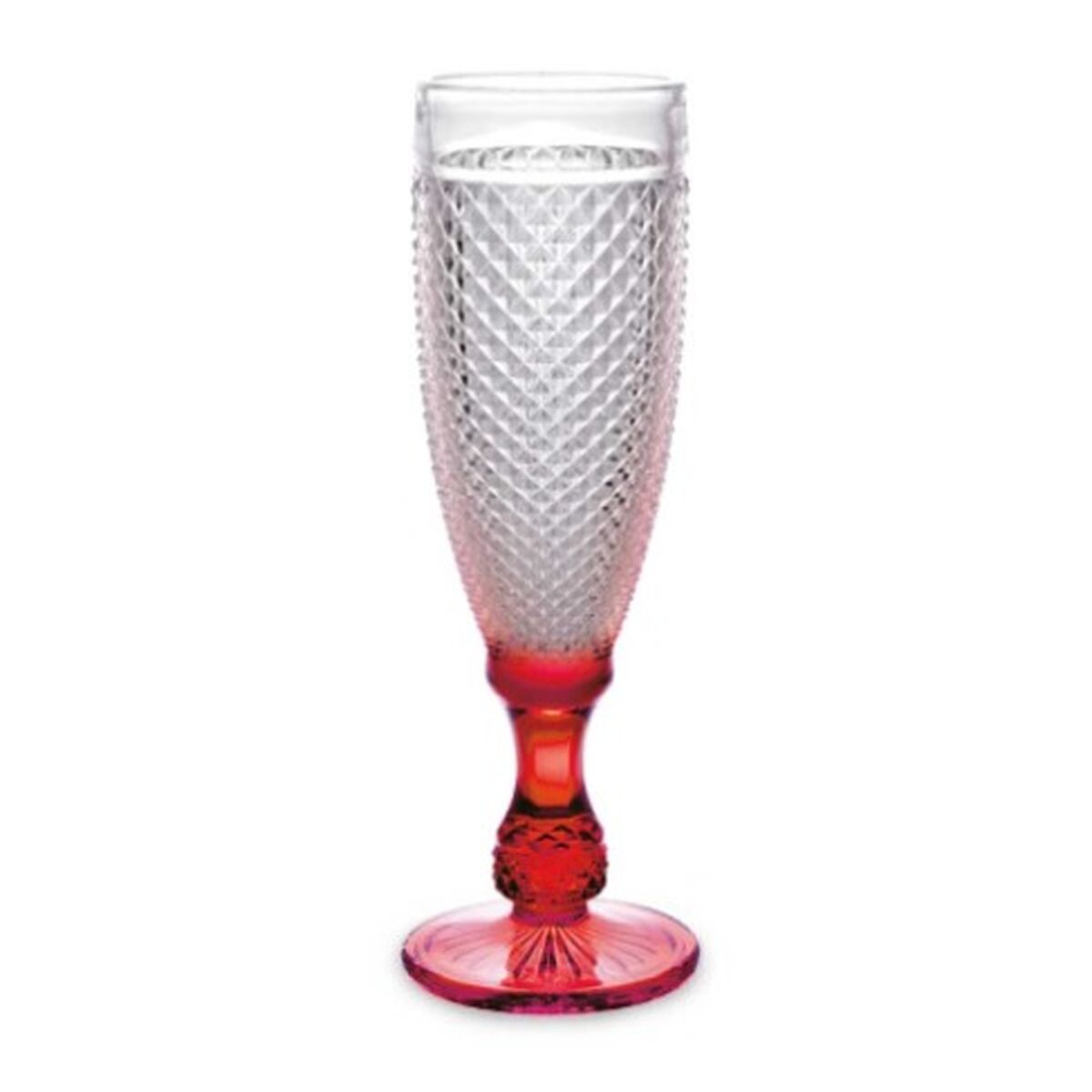 Champagneglas Diamant Röd Transparent Glas 185 ml (6 antal) - 2