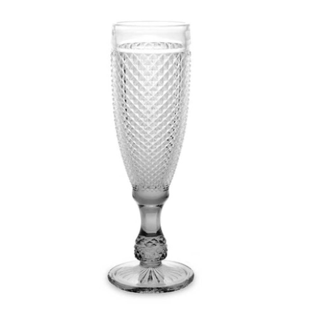 Champagneglas Diamant Transparent Antracitgrå Glas 185 ml (6 antal) - 2