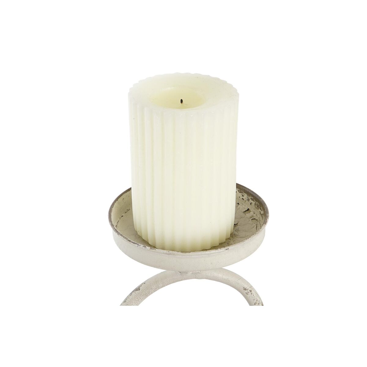 Ljusstakar DKD Home Decor 24 x 13 x 34 cm Metall Vit - 2