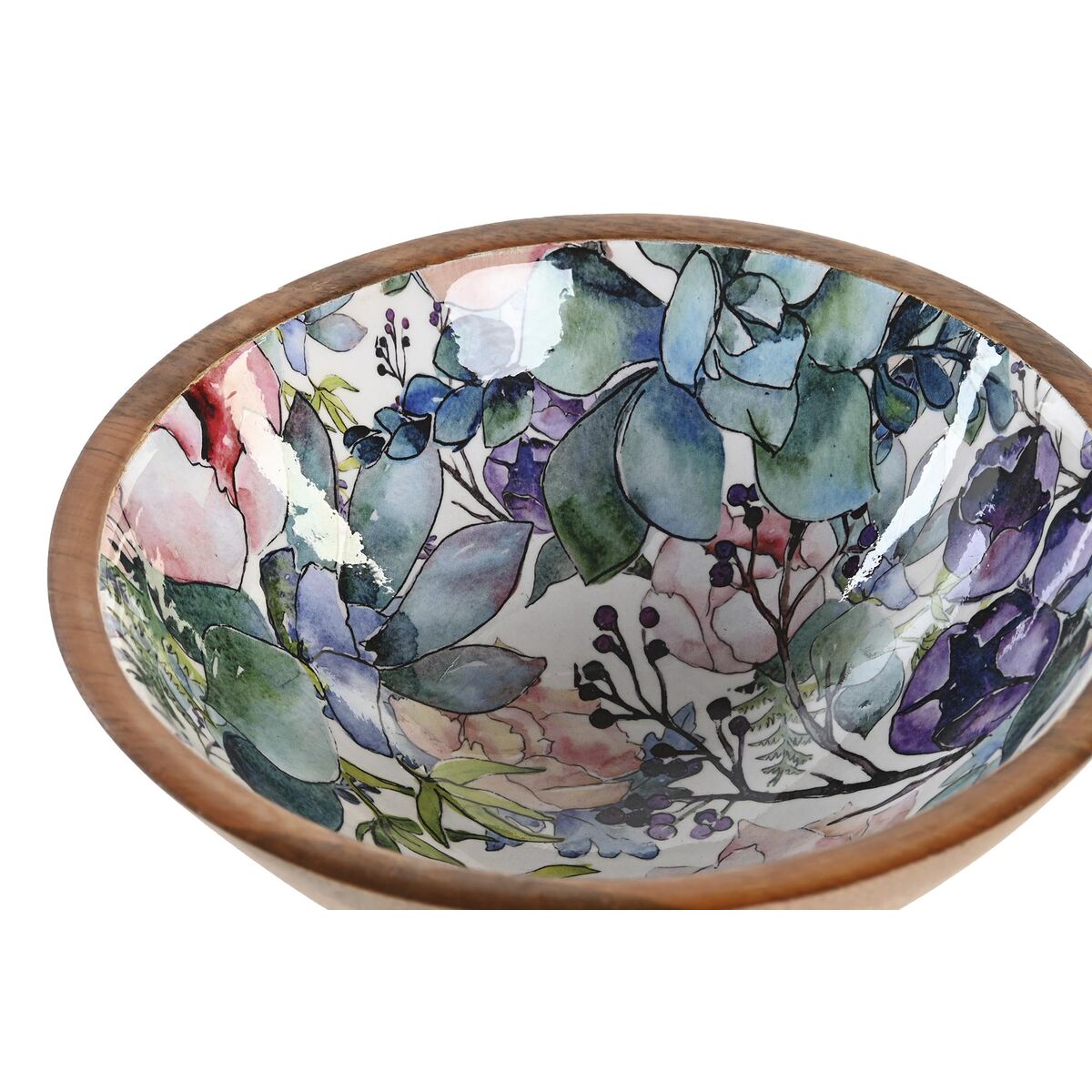 Skål DKD Home Decor Naturell Rosa Vit Mangoträ 18 x 18 x 7 cm - 2