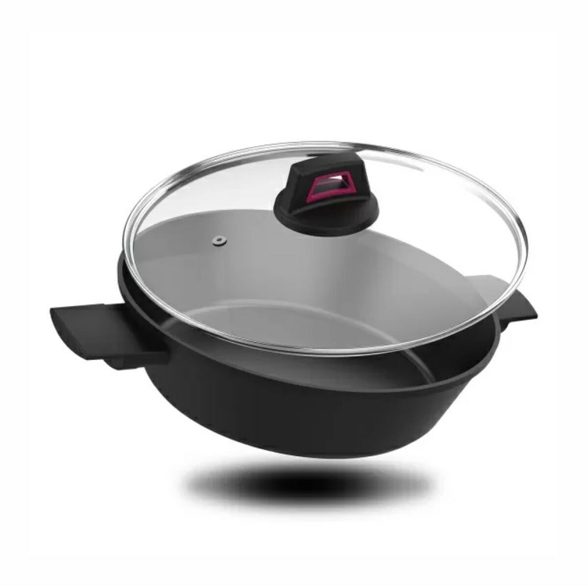 Kastrull med lock Taurus KCK4028L Svart Aluminium Ø 28 cm