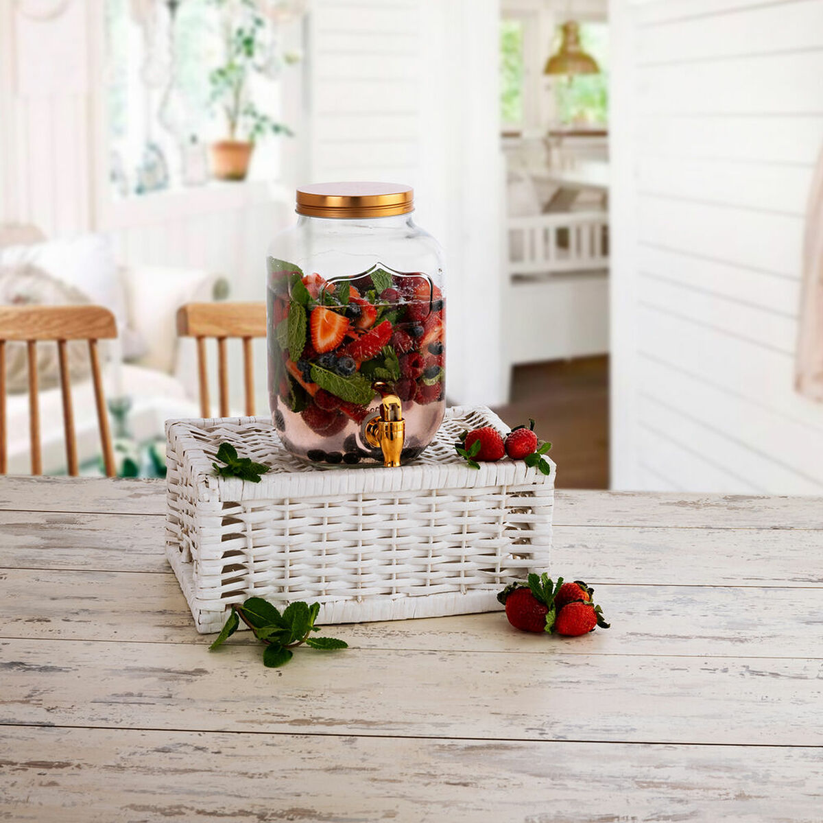 Dryckdispenser Quid Habitat Koppar Med lock Glas 4 L - 2