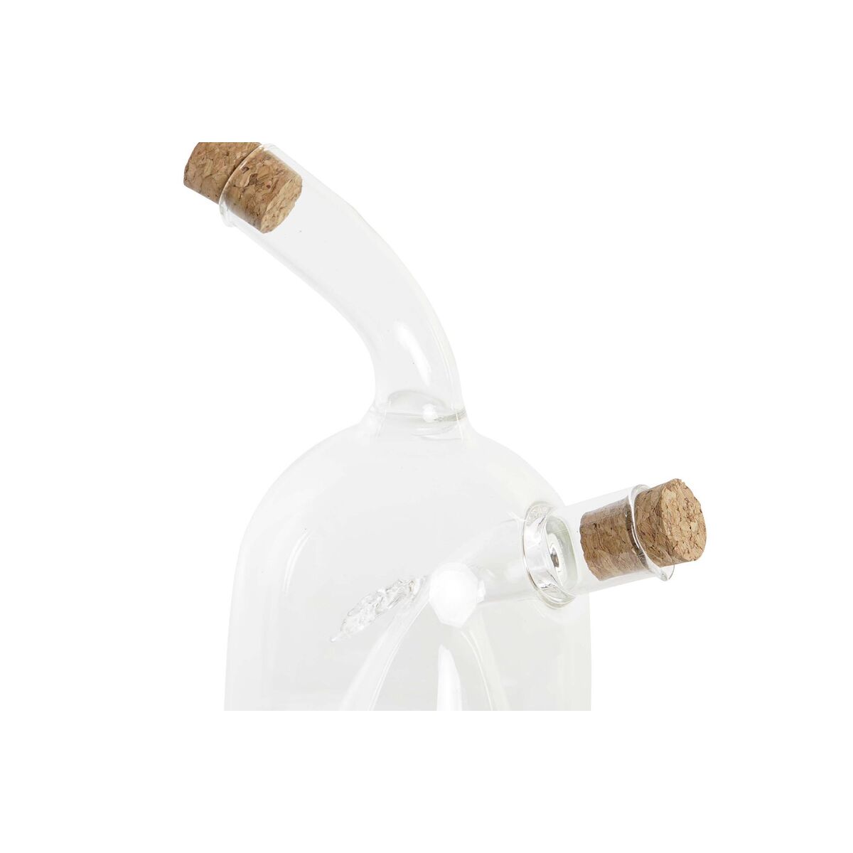 Set med olja och vinäger DKD Home Decor 12 x 10 x 18,6 cm Transparent Kork 540 ml Borosilikatglas - 3
