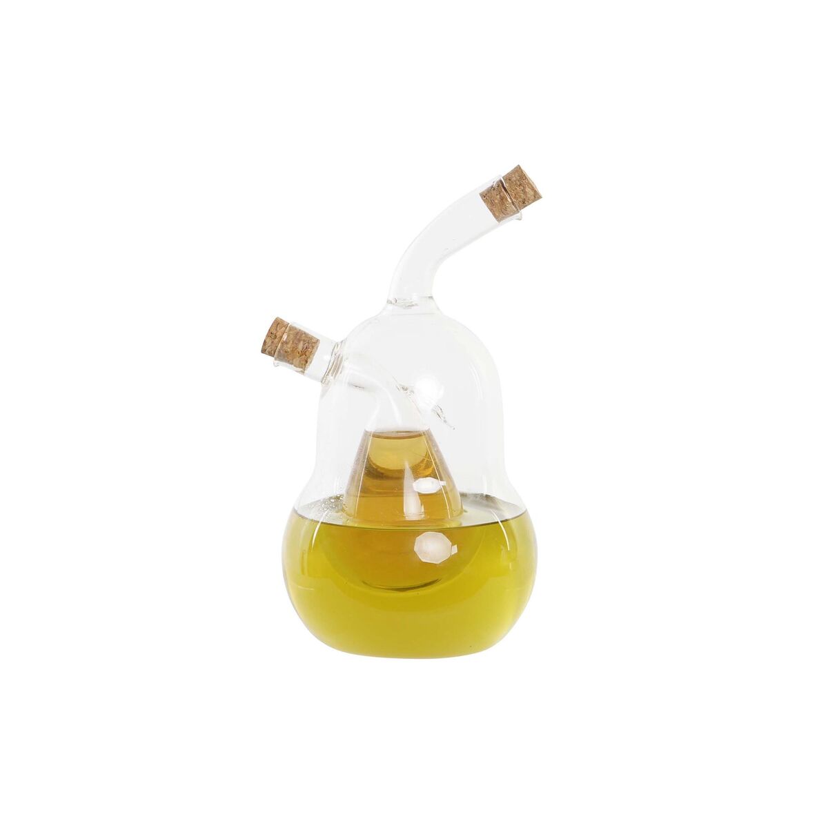 Set med olja och vinäger DKD Home Decor 12 x 10 x 18,6 cm Transparent Kork 540 ml Borosilikatglas - 2