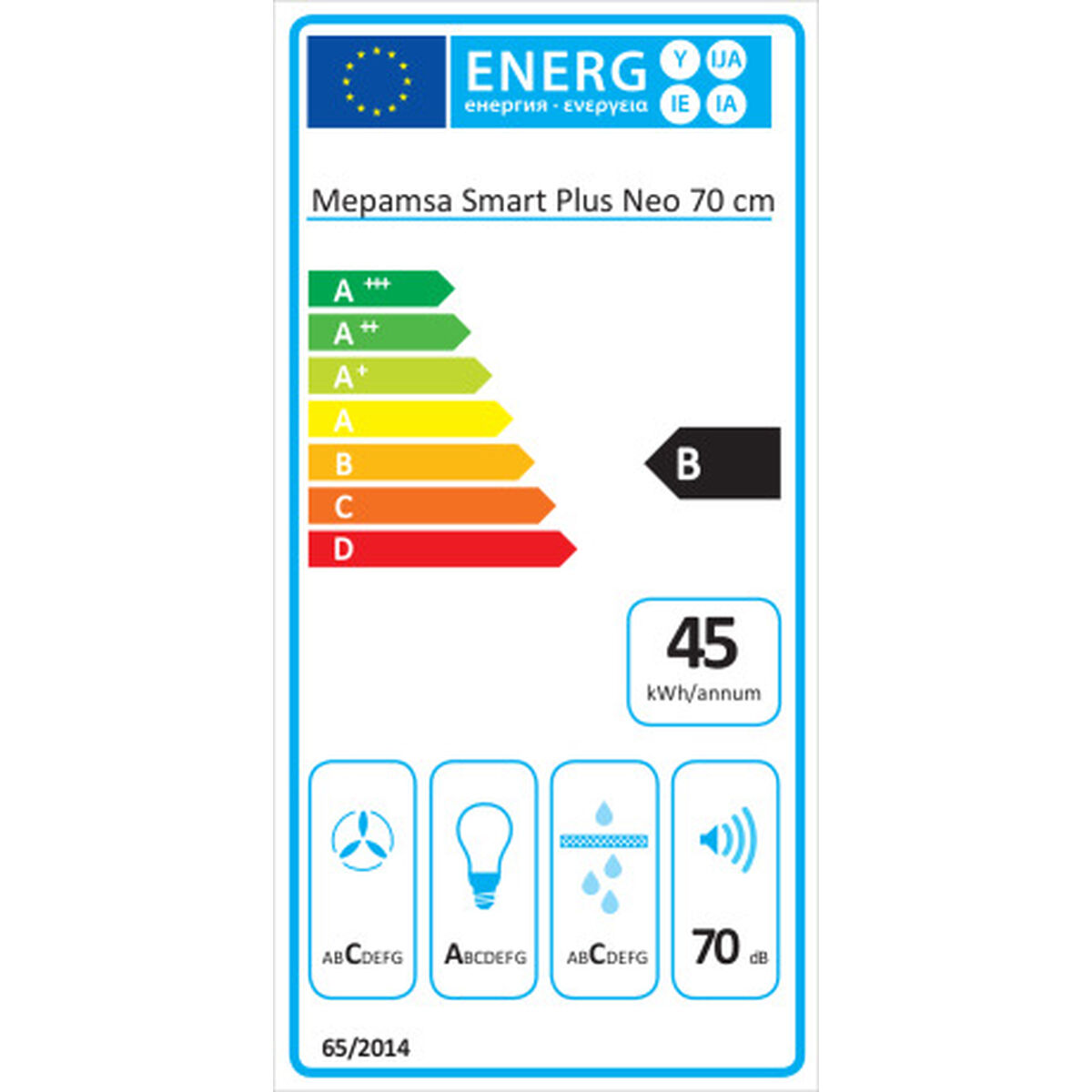Konventionell fläkt Mepamsa SMART 70X 70 cm 300 m3/h 125W D - 2