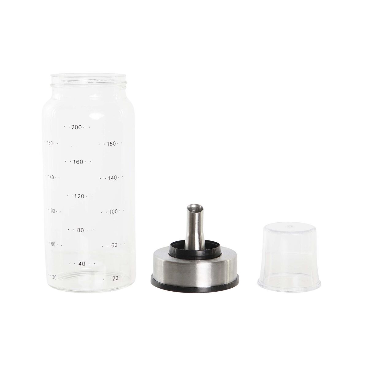 Oljeflaska DKD Home Decor 200 ml 6 x 6 x 16,5 cm Transparent Rostfritt stål Borosilikatglas - 4