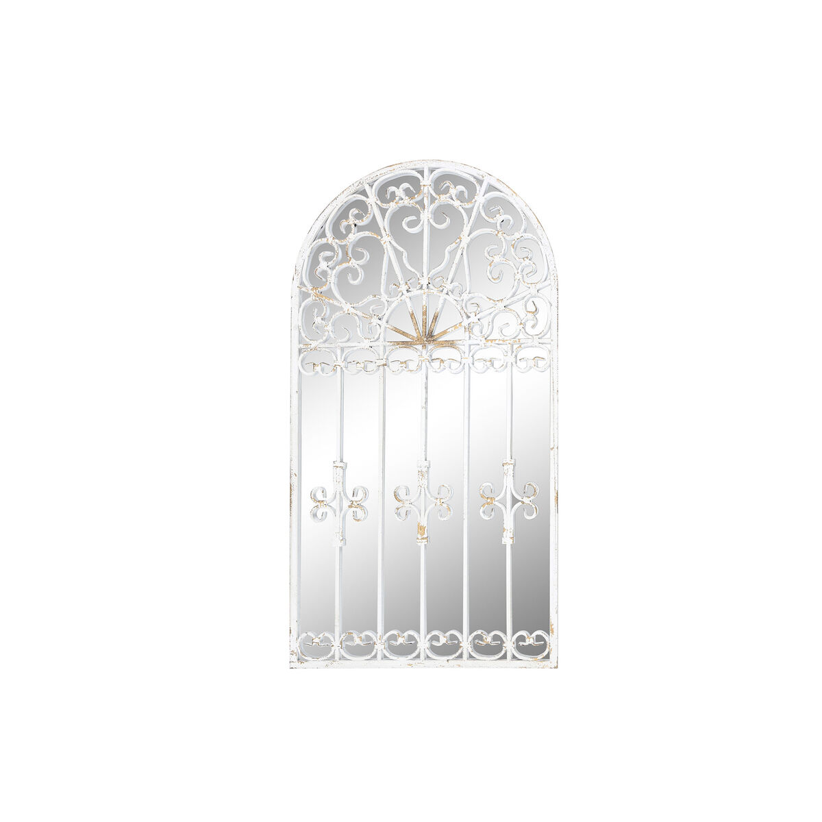 Väggspegel DKD Home Decor Metall Vit Fönster (55 x 3 x 103,5 cm)