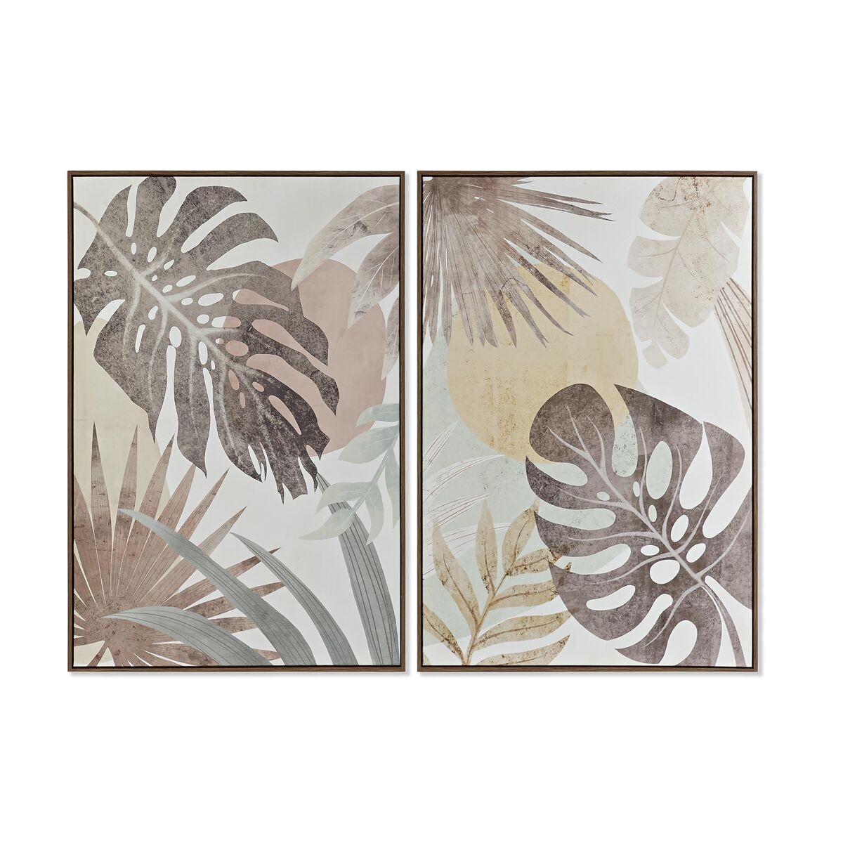 Tavla DKD Home Decor Tropiskt Löv av en växt 80 x 4 x 120 cm (2 antal)