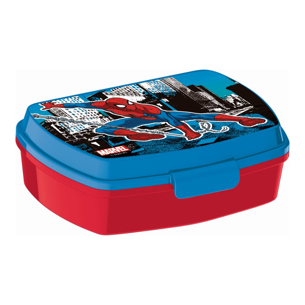 Smörgåslåda Spiderman Great power Plast Röd Blå (17 x 5.6 x 13.3 cm)