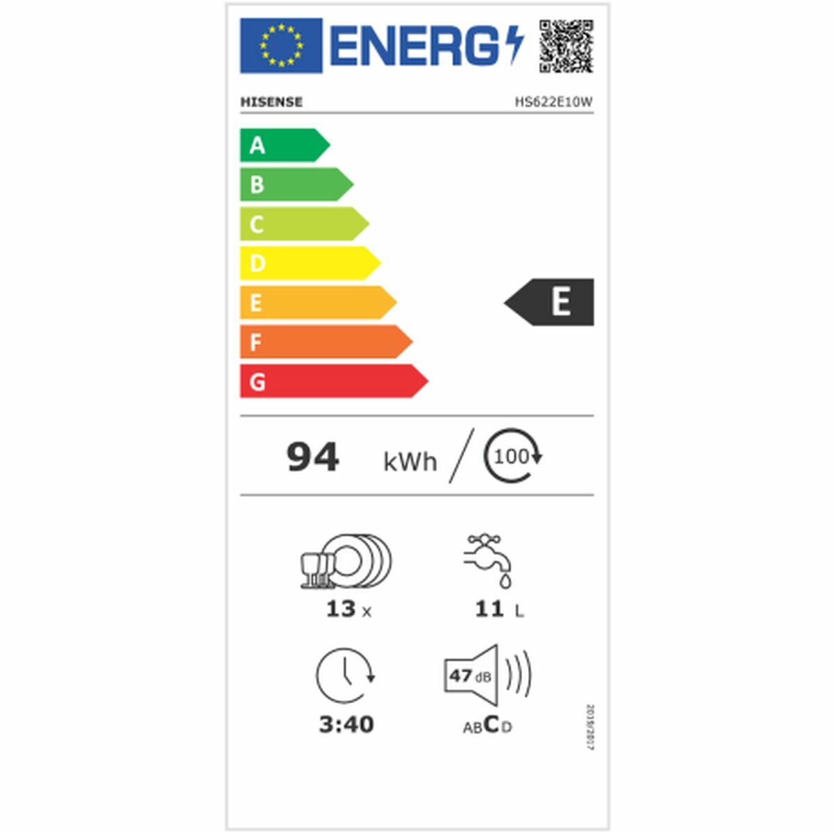 Diskmaskin Hisense HS622E10W Vit 60 cm - 2