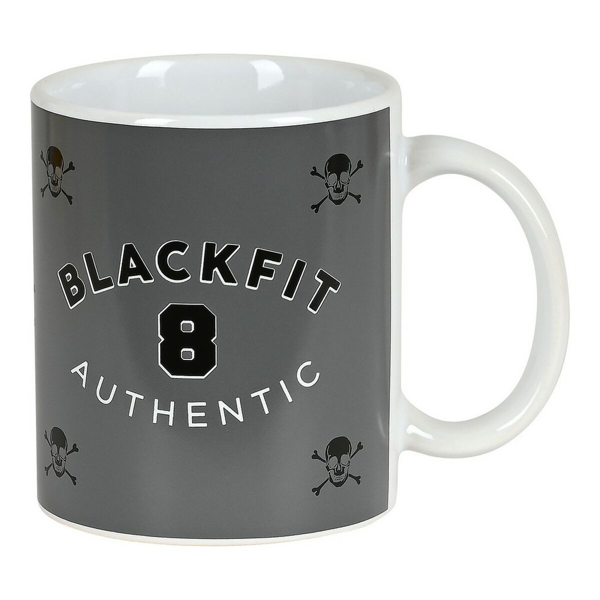 Mugg BlackFit8 Skull Keramik Svart Grå (350 ml) - 4