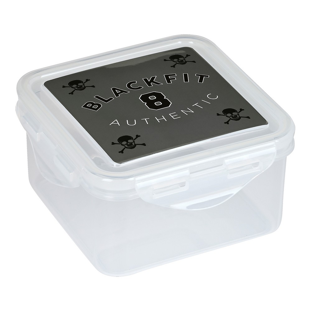 Lunchlåda BlackFit8 Skull Polyuretan Svart Grå (13 x 7.5 x 13 cm)