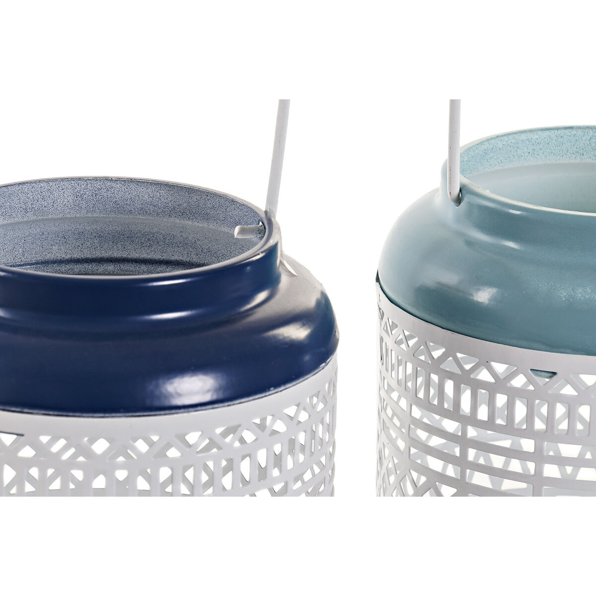 Ljusstakar DKD Home Decor Himmelsblå Marinblå Metall 15 x 15 x 24,5 cm (2 antal) - 3