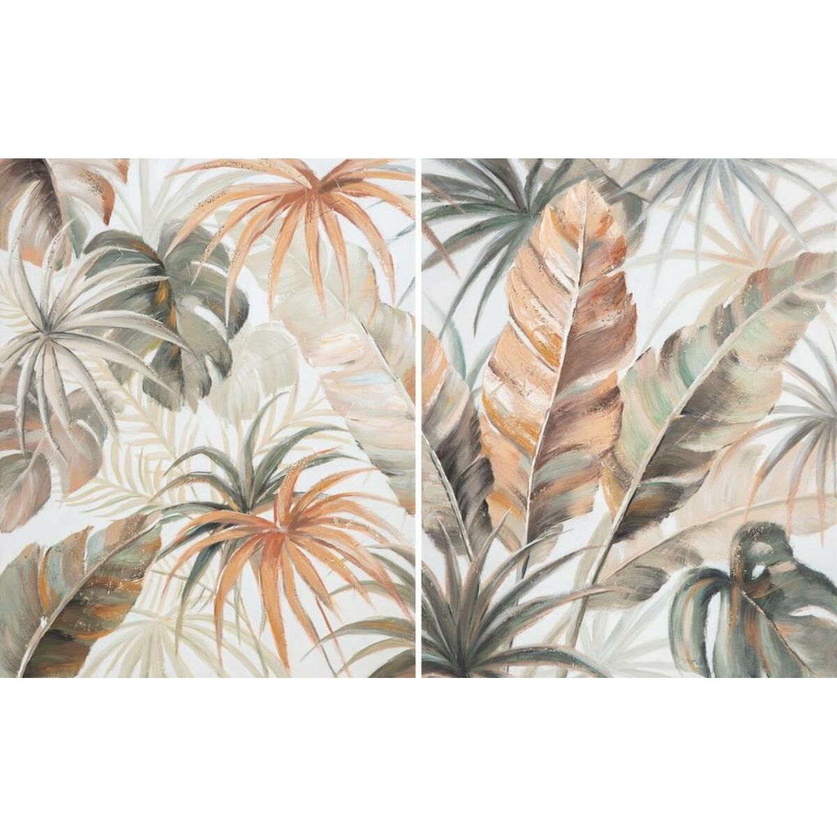Tavla DKD Home Decor Tropiskt 80 x 3,7 x 100 cm (2 antal)