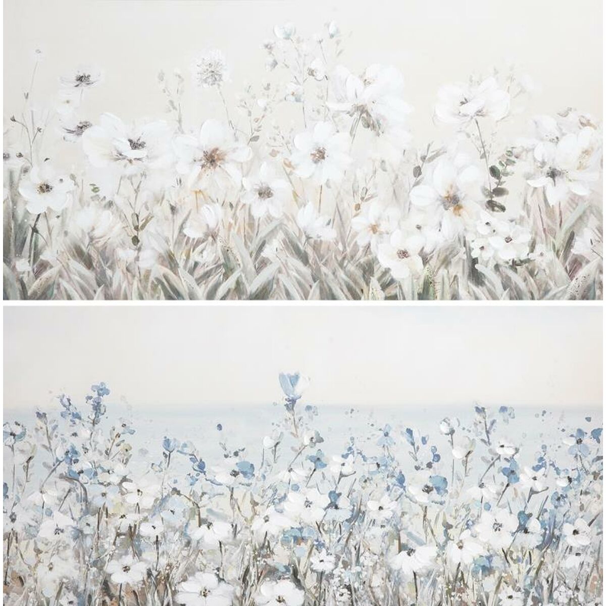 Tavla DKD Home Decor 120 x 3,5 x 60 cm 120 x 3,7 x 60 cm Virágok Shabby Chic (2 antal)