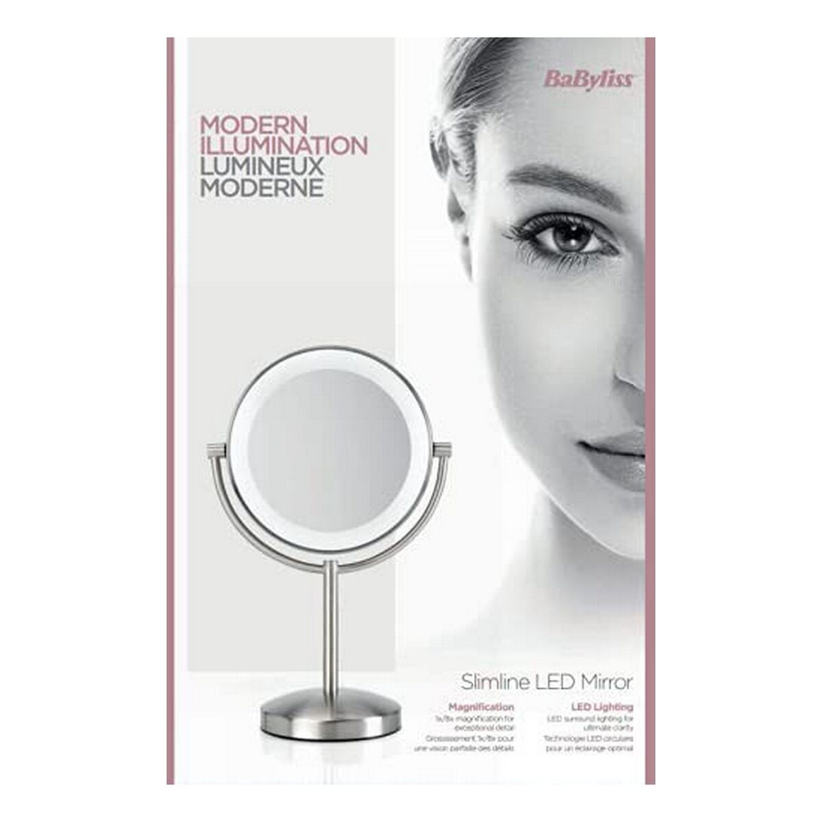 Förstorande Spegel med LED Babyliss Espejo De Maquillaje Led Dubbelsidig - 5