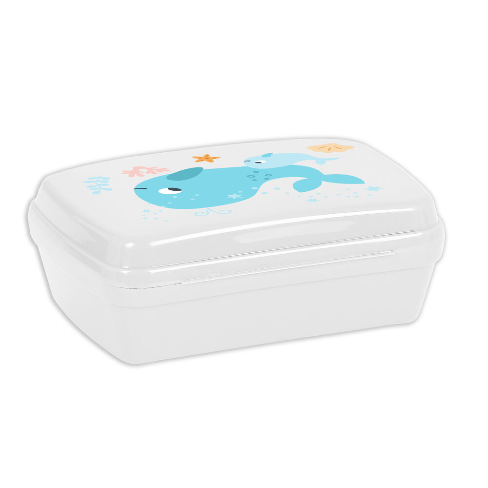Smörgåslåda Safta Ballenita Plast Vit Ljusblå (17 x 6 x 14 cm)