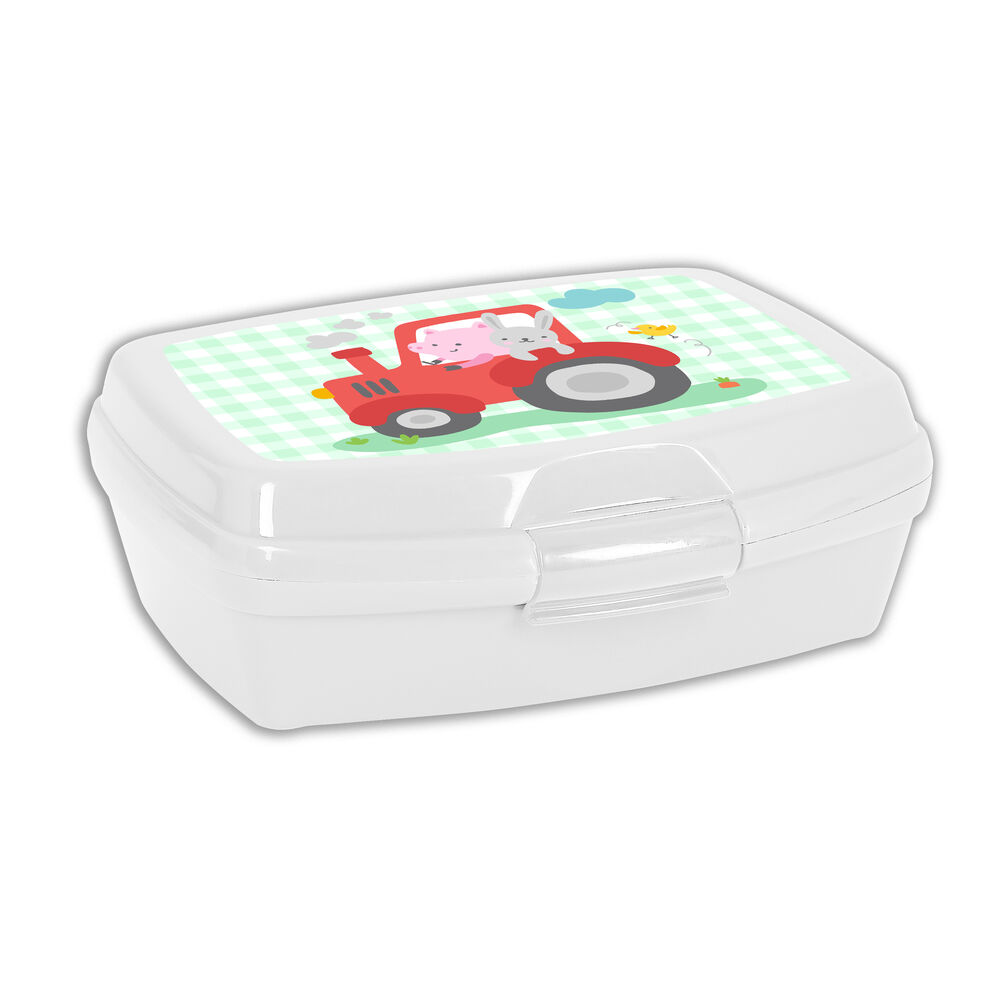 Smörgåslåda Safta Granja Plast Vit Ljusgrön (17 x 6 x 14 cm)