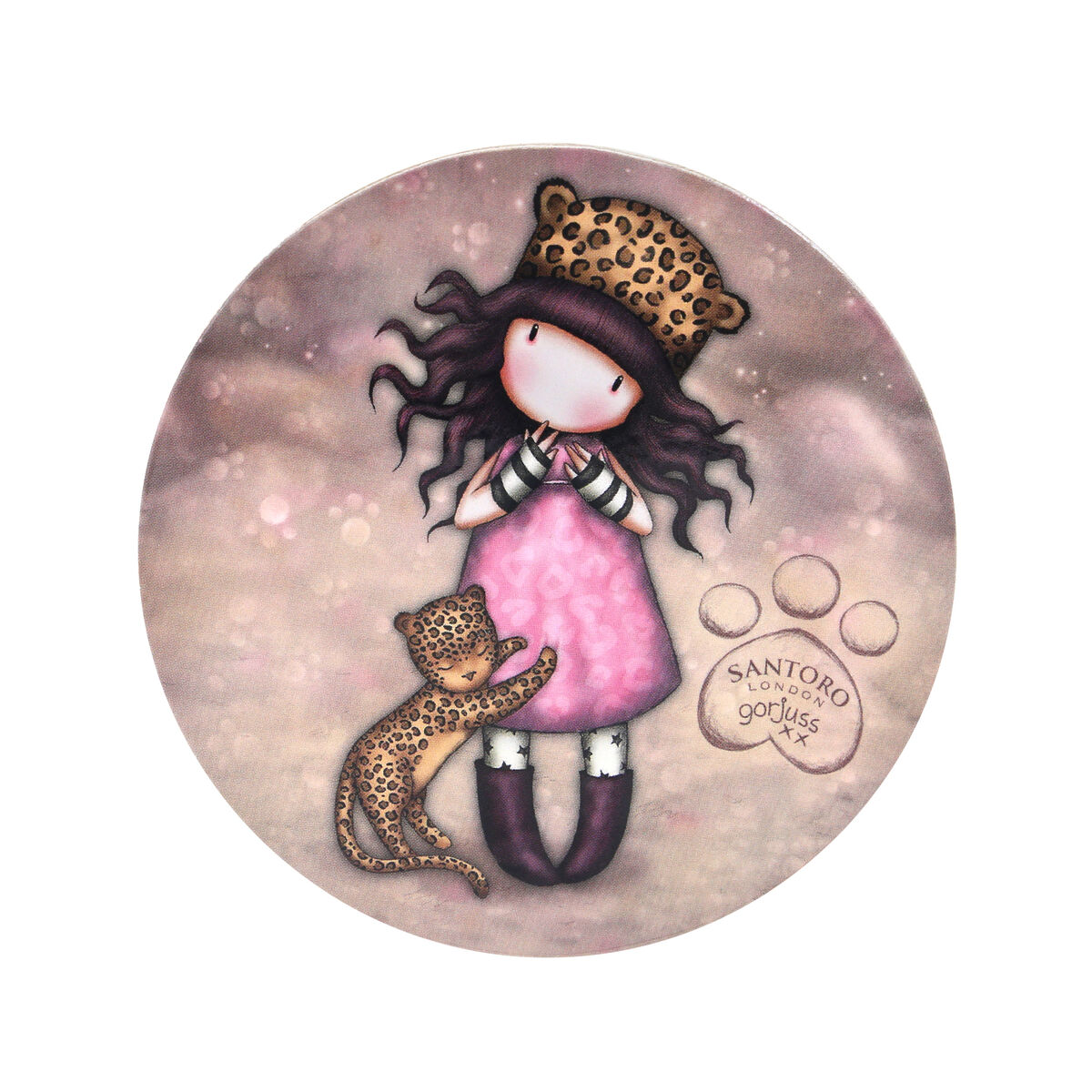 Set Gorjuss Purrrrrfect love Koppar Underlägg 2 Delar Keramik Leopard - 3