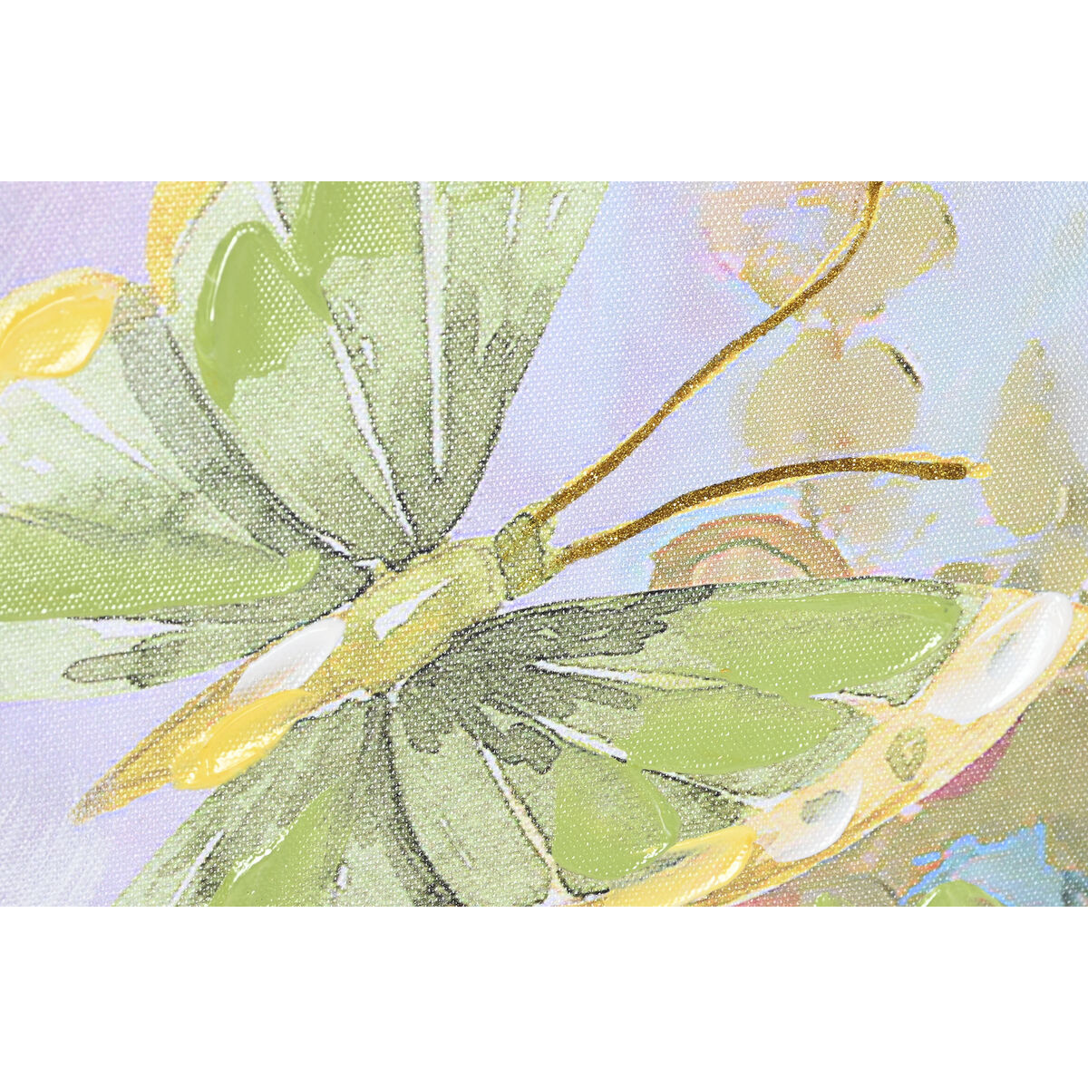 Tavla DKD Home Decor Virágok 80 x 3 x 100 cm Shabby Chic (2 antal) - 2