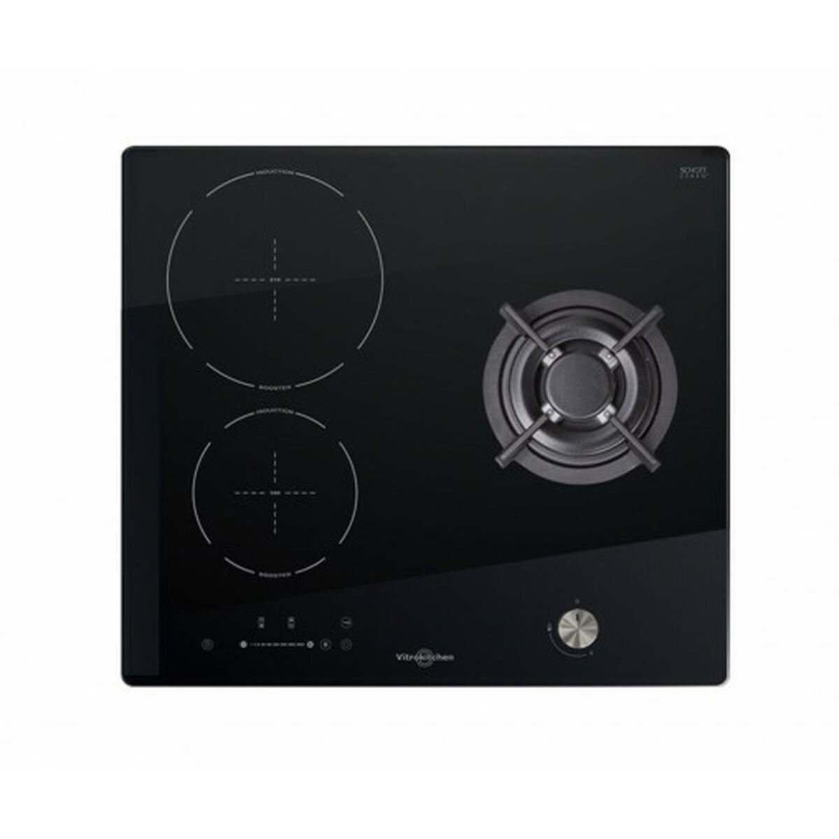 Keramisk platta Vitrokitchen VG601NN 60 cm Naturgas Induktionshäll
