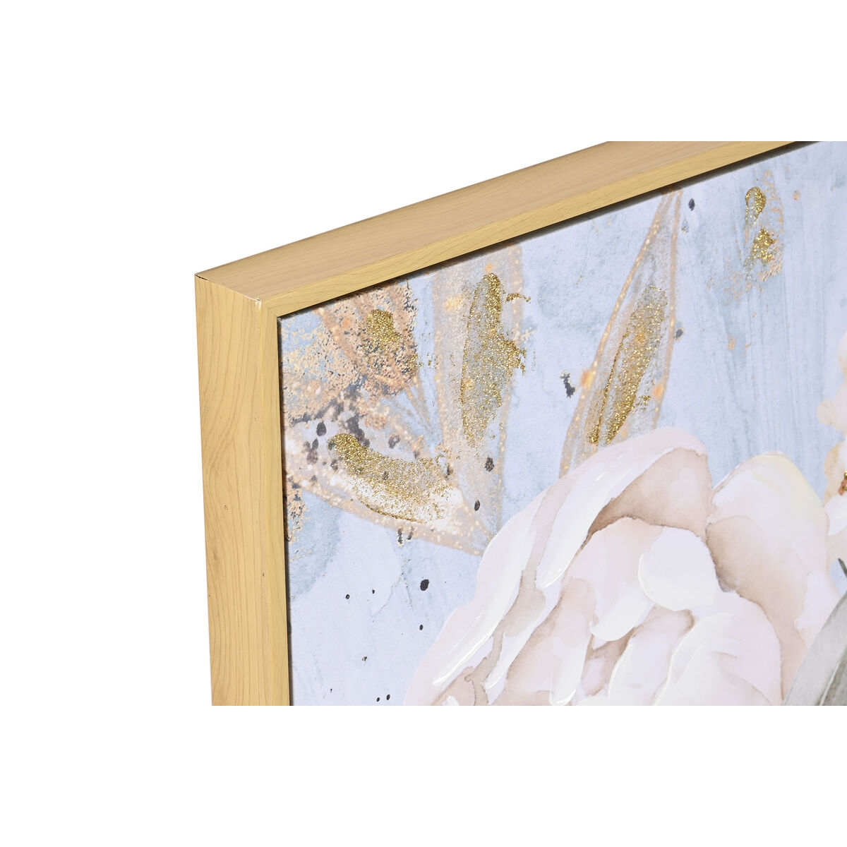 Tavla DKD Home Decor Virágok Romantisk 60 x 3,5 x 60 cm (2 antal) - 2