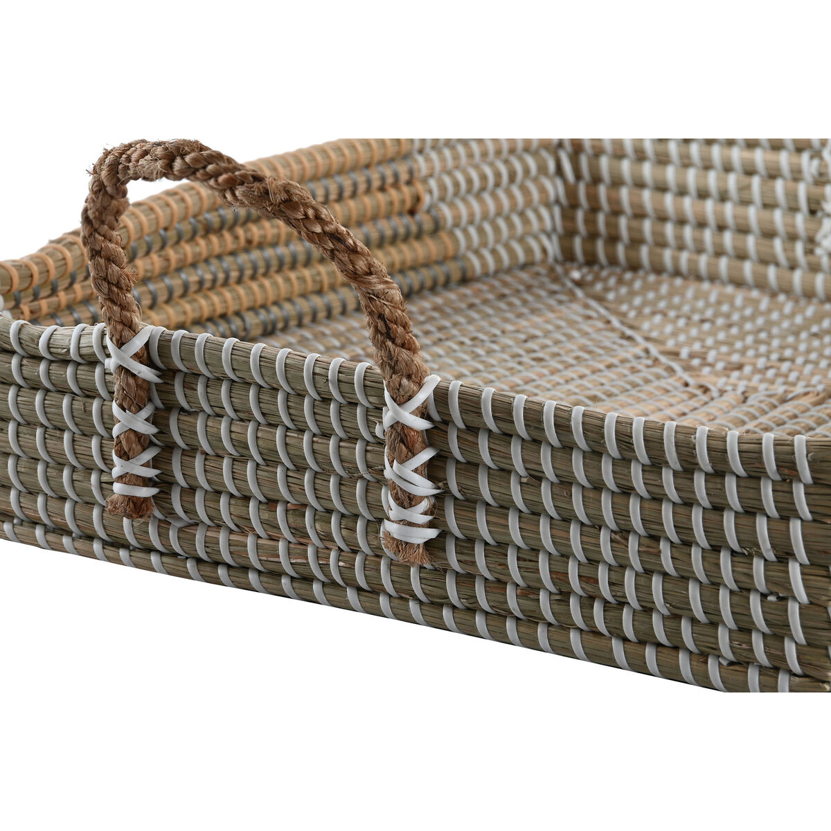 Uppsättning med Brickor DKD Home Decor Naturell Gul Tropiskt Sjögräs (48 x 38 x 15 cm) (2 antal) - 3