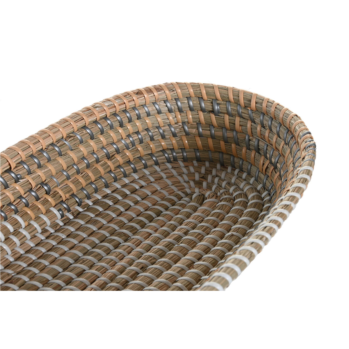 Uppsättning med Brickor DKD Home Decor 43 x 22 x 8 cm Naturell Gul Tropiskt Sjögräs (2 antal) - 2