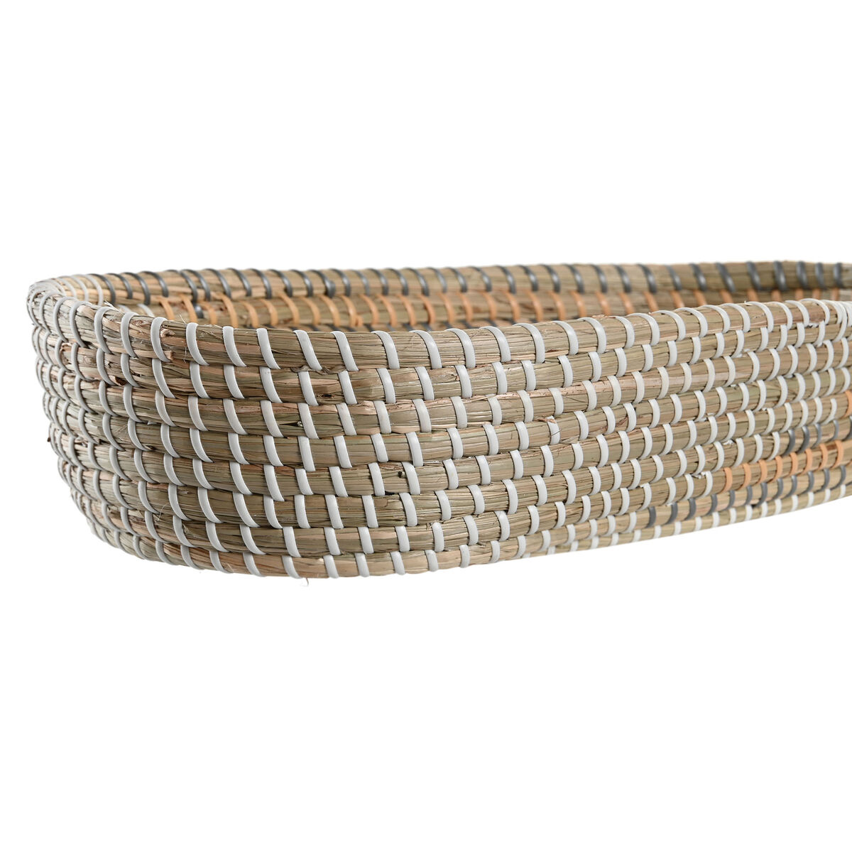 Uppsättning med Brickor DKD Home Decor 43 x 22 x 8 cm Naturell Gul Tropiskt Sjögräs (2 antal) - 3